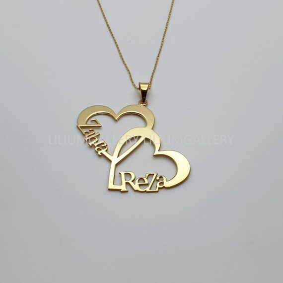 پلاک طلا دو اسم رضا زهرا