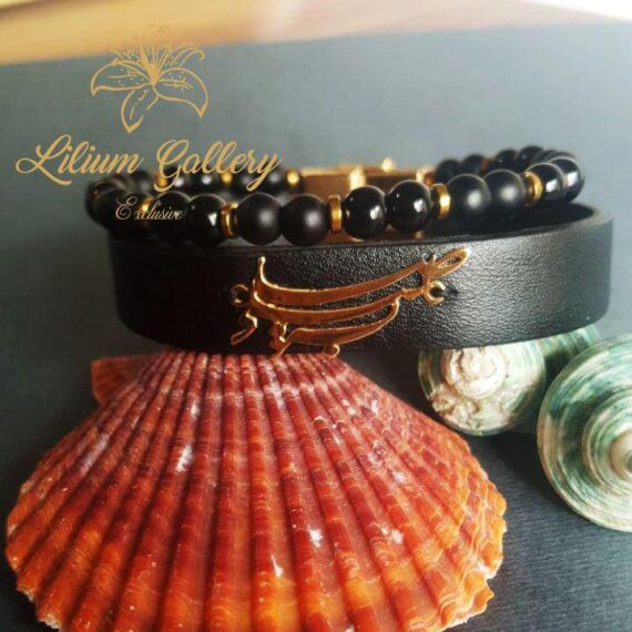 پلاک طلا دو اسم صابر و لیلی