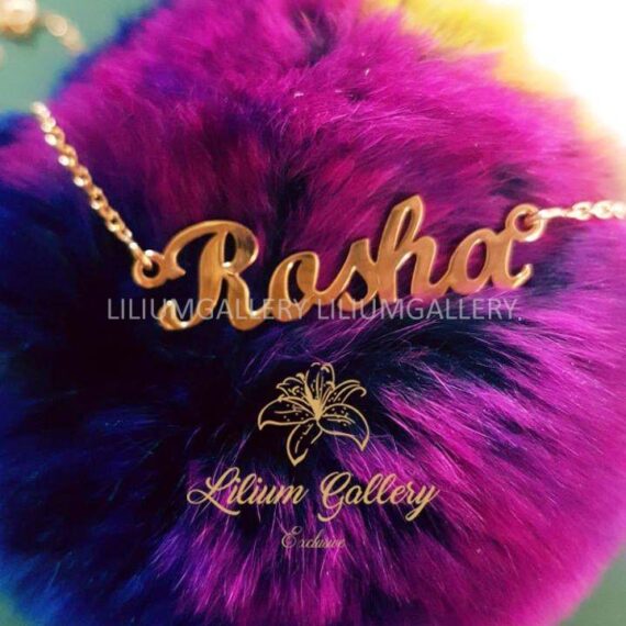 پلاک طلا به اسم روشا