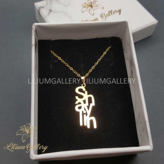 پلاک طلا به اسم شایلین