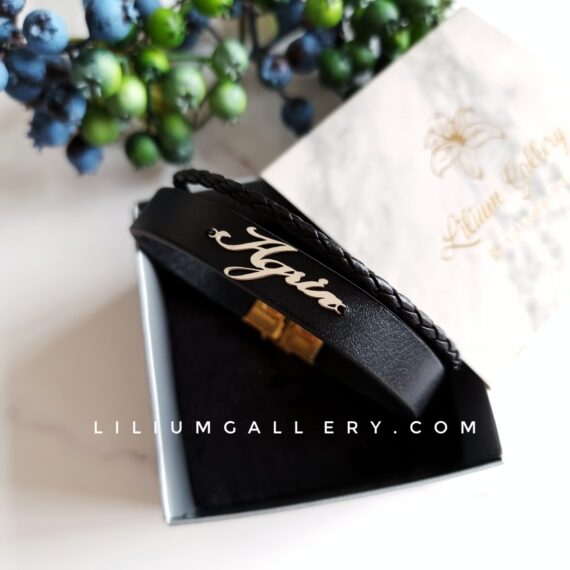 پلاک طلا دستبند اسم آگرین