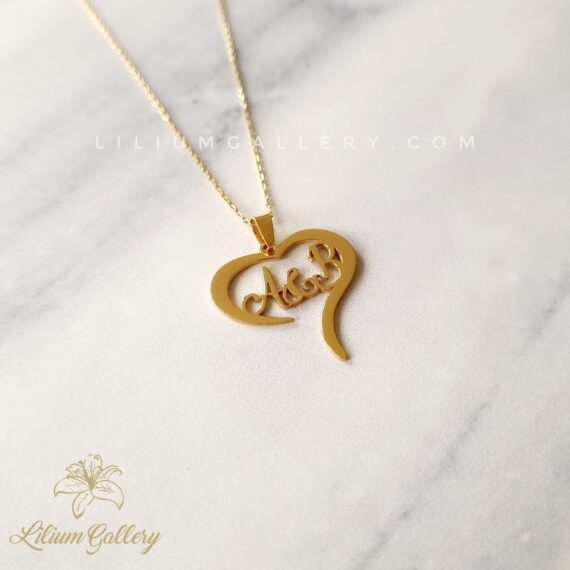 پلاک طلا با حروف A & B