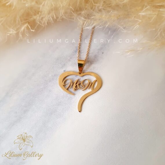 پلاک طلا با حروف M & M