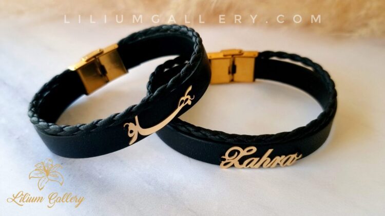 سفارش ساخت دستبند چرم و طلا