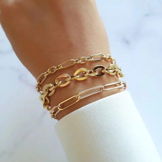 دستبند زنانه طلا زنجیر هرمس,دستبند زنانه طلا یورمن,دستبند زنانه طلا لینک