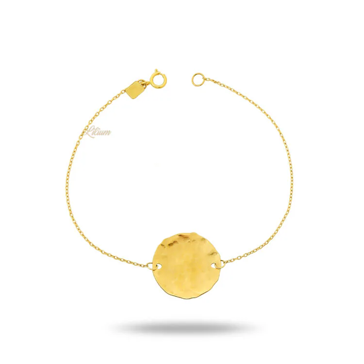 دستبند دایره چکشی طلا زنانه