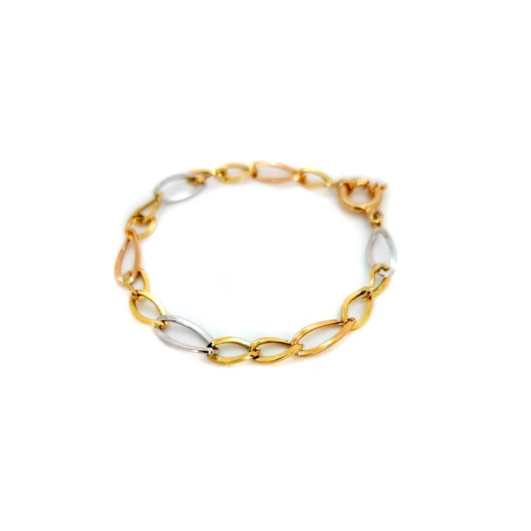 دستبند زنانه طلا 3 رنگ