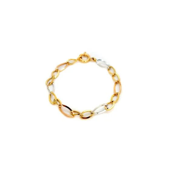 دستبند طلا زنانه 3 رنگ