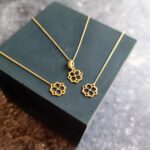 گوشواره طلا طرح گل,آویز طلا طرح گل