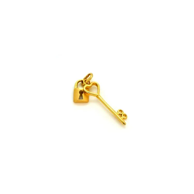 آویز طلا زنانه قفل و کلید
