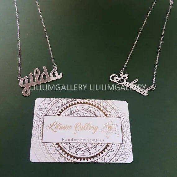 پلاک طلا به اسم بهاره و گیلدا