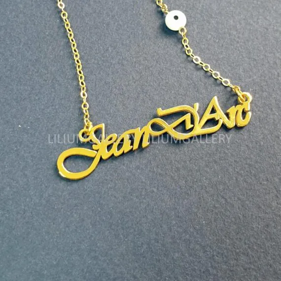 پلاک طلا به اسم جین دآرک