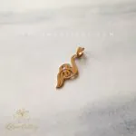 پلاک طلا با حروف م و ح