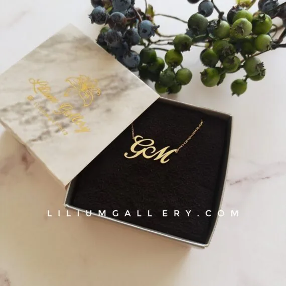 پلاک اسم طلا حروف انگلیسی GM